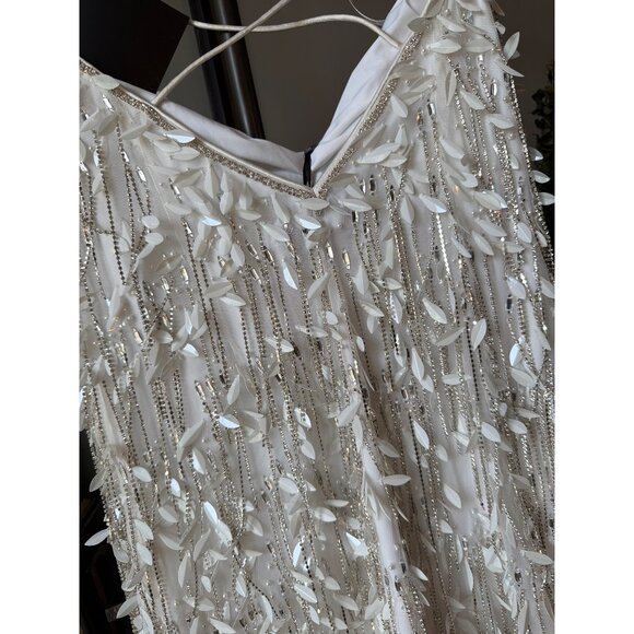 retrofete Haven Embellished Mini Dress White/Silver Womens Size Medium - Picture 14 of 16